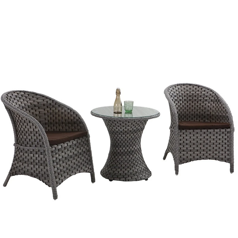 

Rattan chair three-piece set simple rattan woven sofa chair home user outdoor courtyard leisure drinking tea table