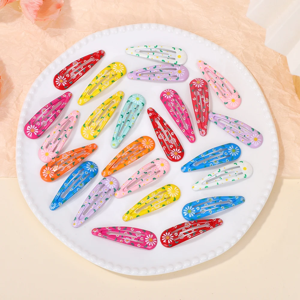 100pcs/set New Women Girls Random Color Waterdrop Shape Hairpins Sweet Hair Clips Barrettes Slid Clip Fashion Hair Accessories
