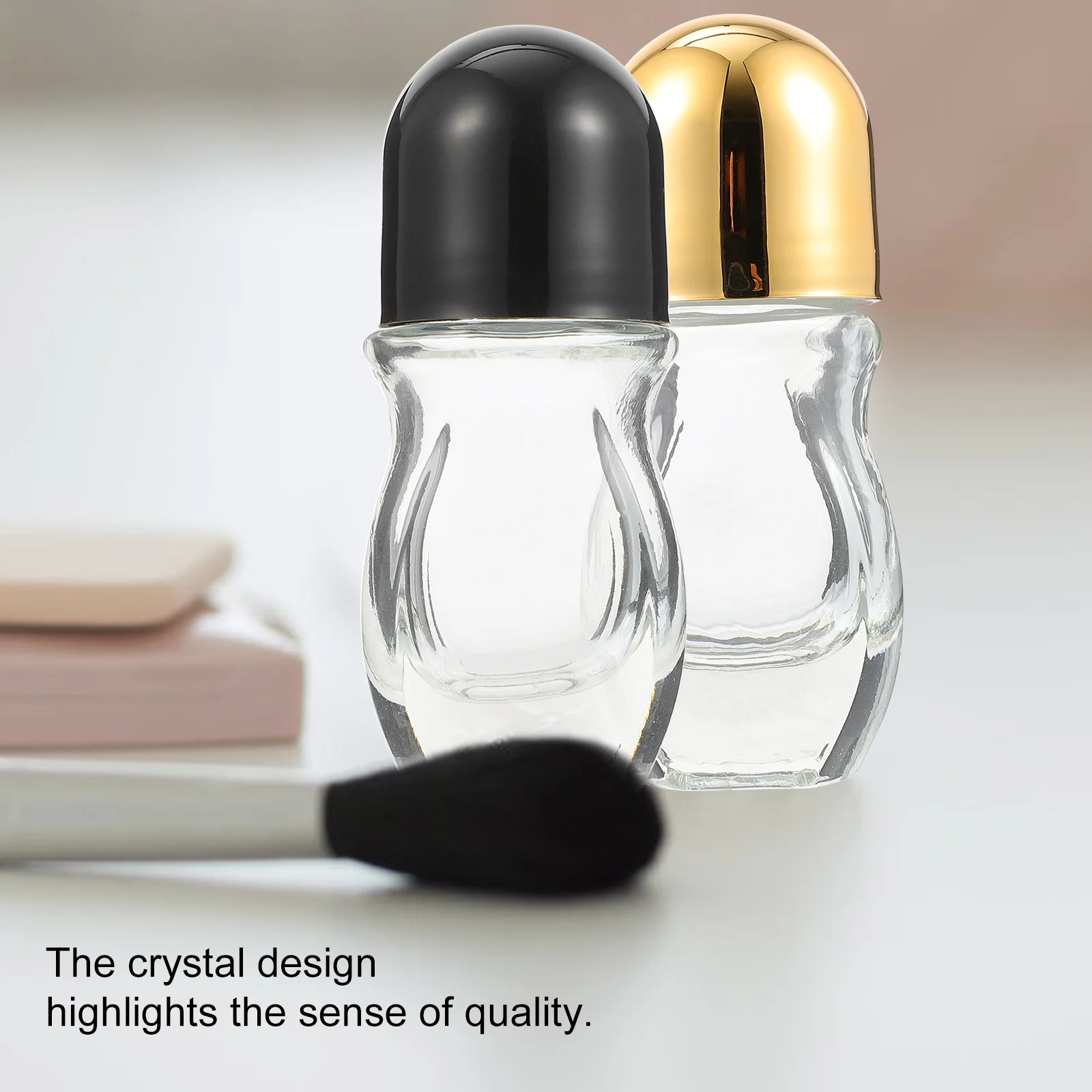 Petites bouteilles à roulettes en verre 30ml, 4 pièces, distributeur rechargeable d'huile essentielle d'aromathérapie, récipient de voyage étanche