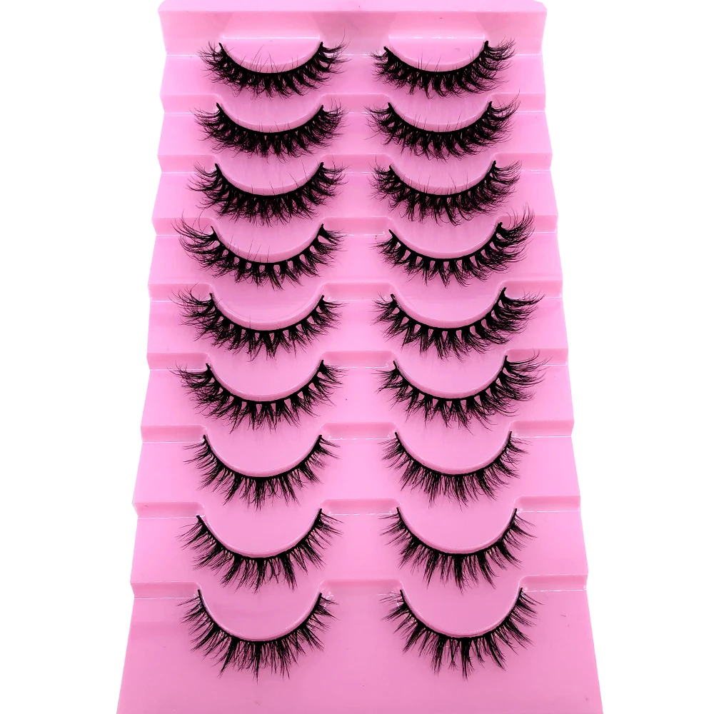 ใหม่9คู่ขนตาปลอมธรรมชาติแมวปลอมขนตายาวแต่งหน้า3d Mink ที่ต่อขนตาขนตา Mink Eyelashes สำหรับความงาม