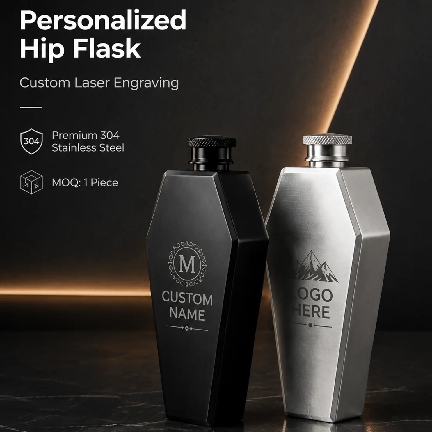 3.5OZ 100ml 304 Food Grade Stainless Steel Mini Hip Flask Set Portable Pocket Alcohol Bottle Custom Logo Whiskey Vodka Flagon