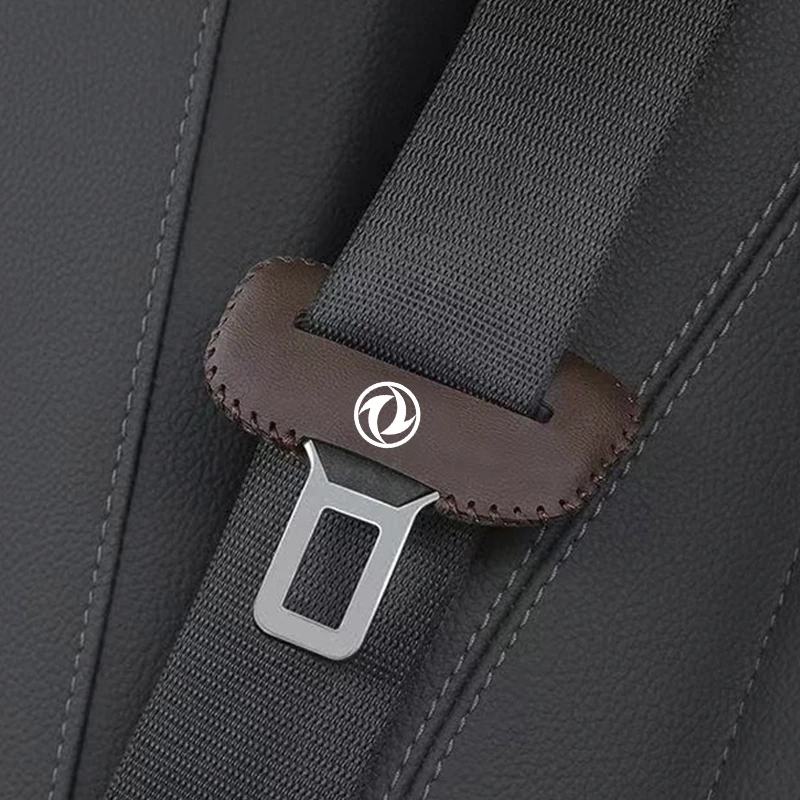 2pcs Car Seat Belt Buckle Cover Leather Protector Anti-collision Case For Dongfeng DFM AX7 H30 S30 S50 DFSK