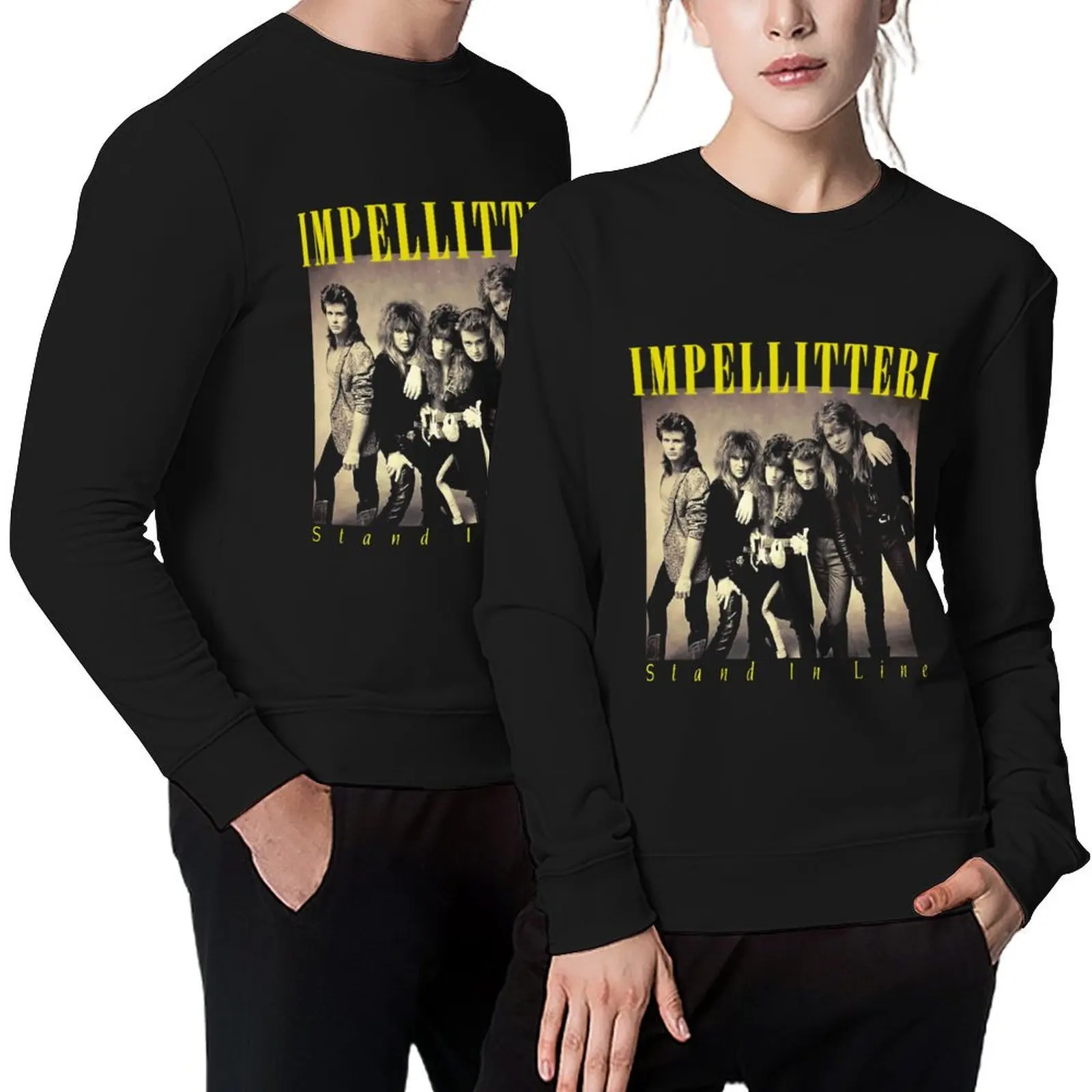 

Heavy Metal Legends! Classic Guitar Hero Stand In Line Pullover autumn new products graphic t shirts men autumn clothes pullover