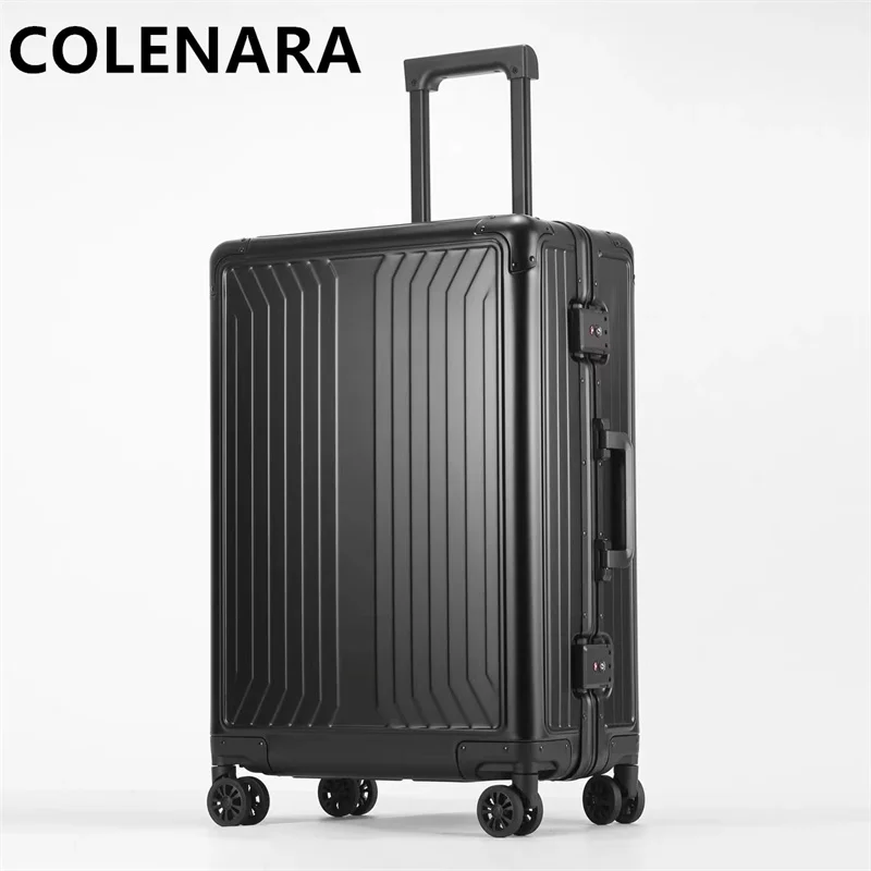 

Чемодан COLENARA 20/24/28 дюймов для мужчин, из алюминиево-магниевого сплава, ручная кладь, деловой чемодан-тележка, вместительная сумка для багажа