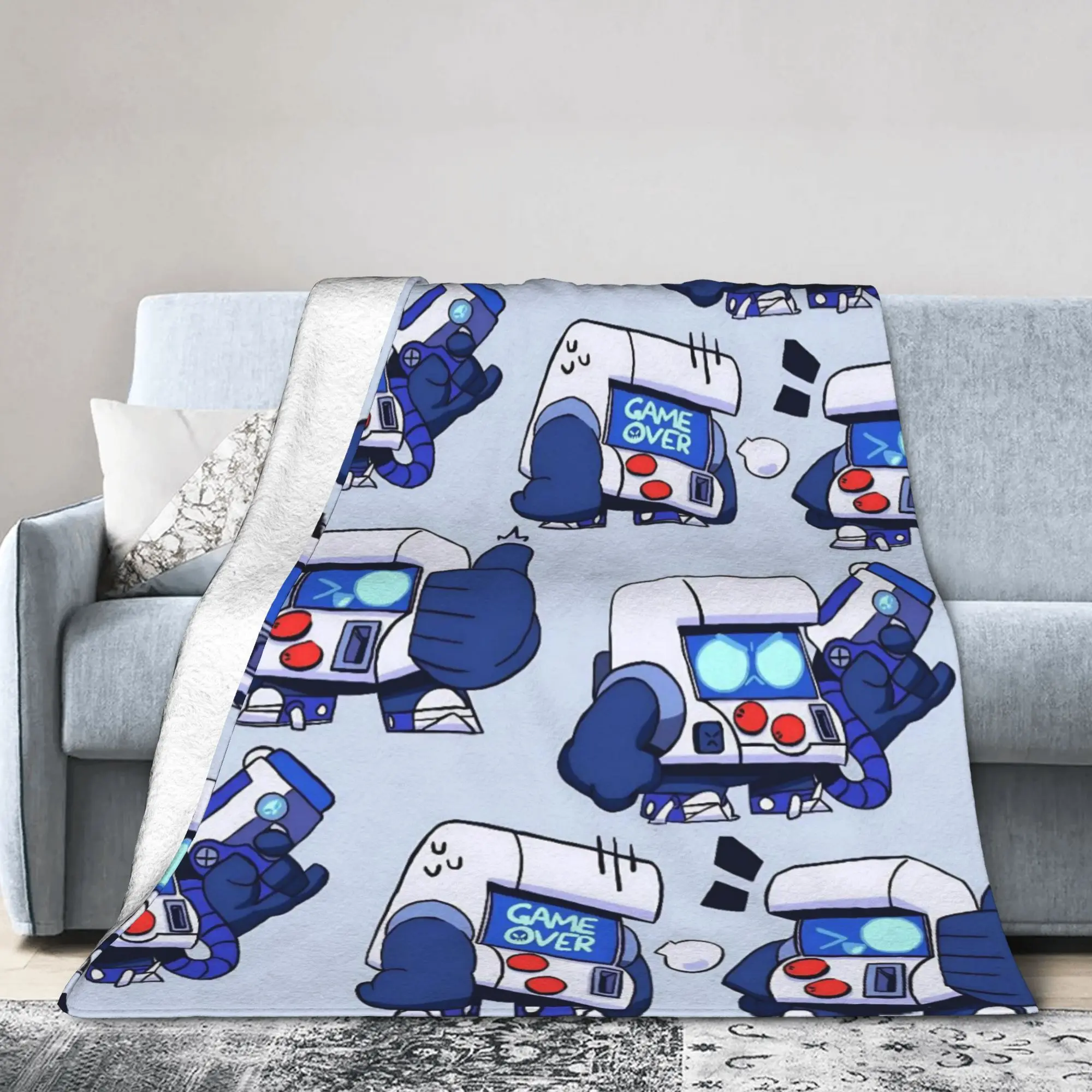 Sandy Leon Spike Game Blankets Flannel Decoration  Breathable Warm Throw Blanket for Home Couch Rug Piece