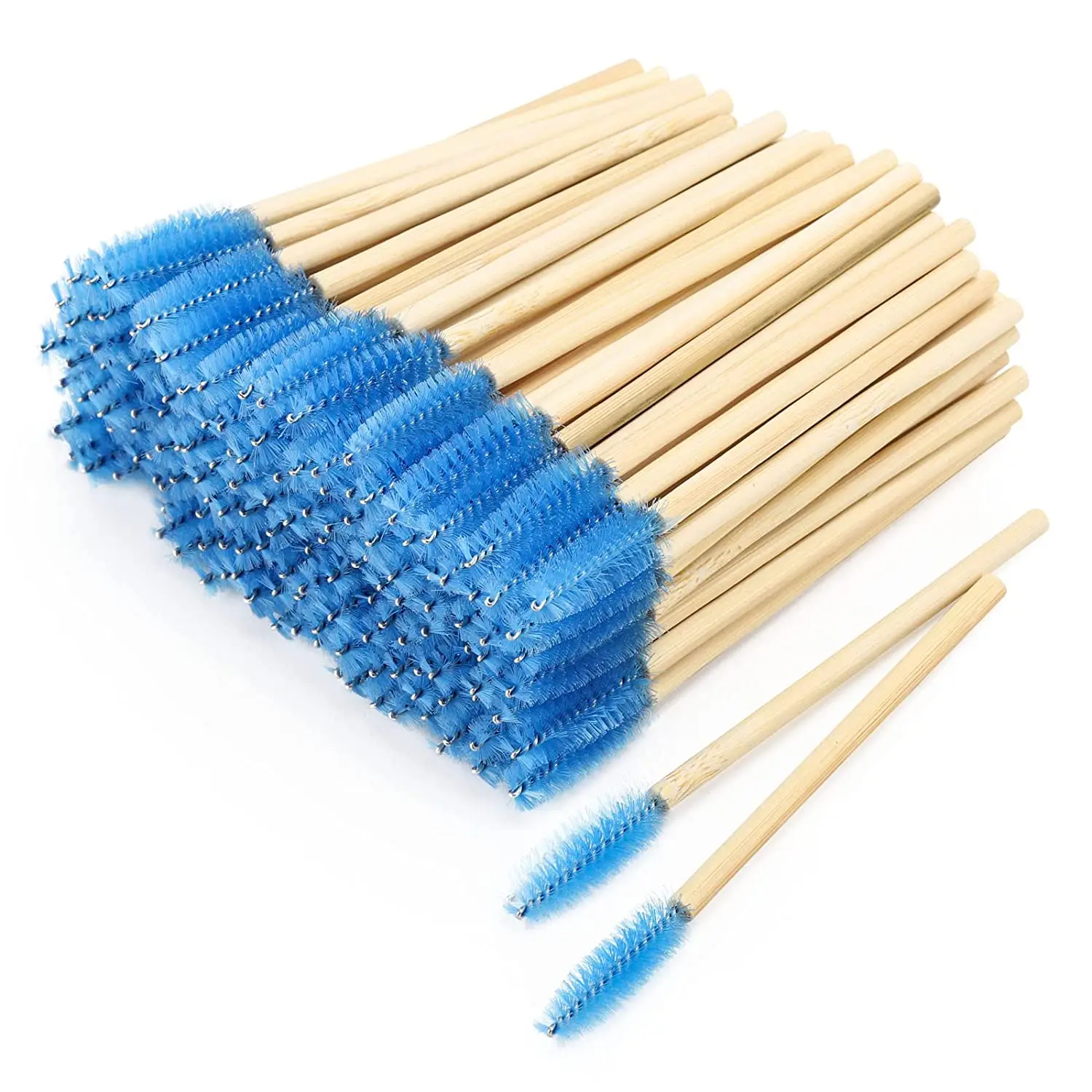 Wholesale 200pcs Disposable Bamboo Makeup Mascara Wands Eyelash Brushes for Personal Care Eco-Friendly Cosmetic Tools