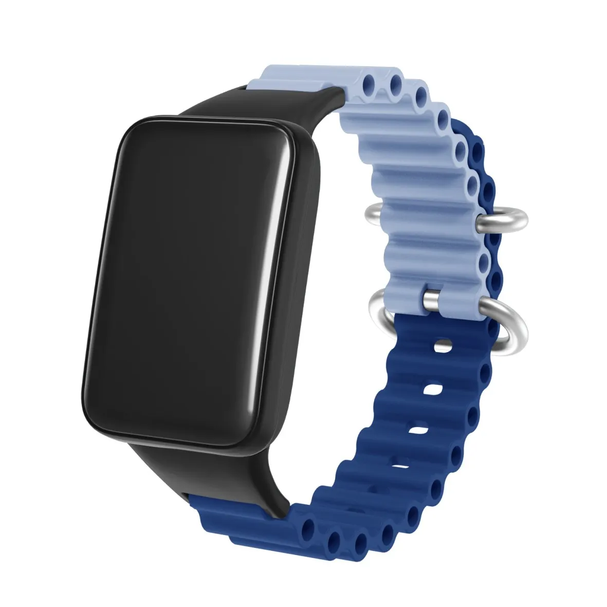 

Ocean Wave Strap For Xiaomi Mi Band 7 Pro Bracelet Two Metal Buckle Quick Release Sweat-proof Silicone Sport Smartwatch Band