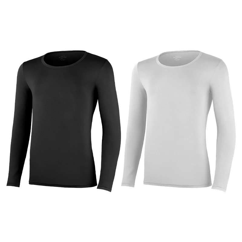 Men Modal autumn single autumn winter thin warm top round neck basic underwear slim-fit long sleeve base shirt