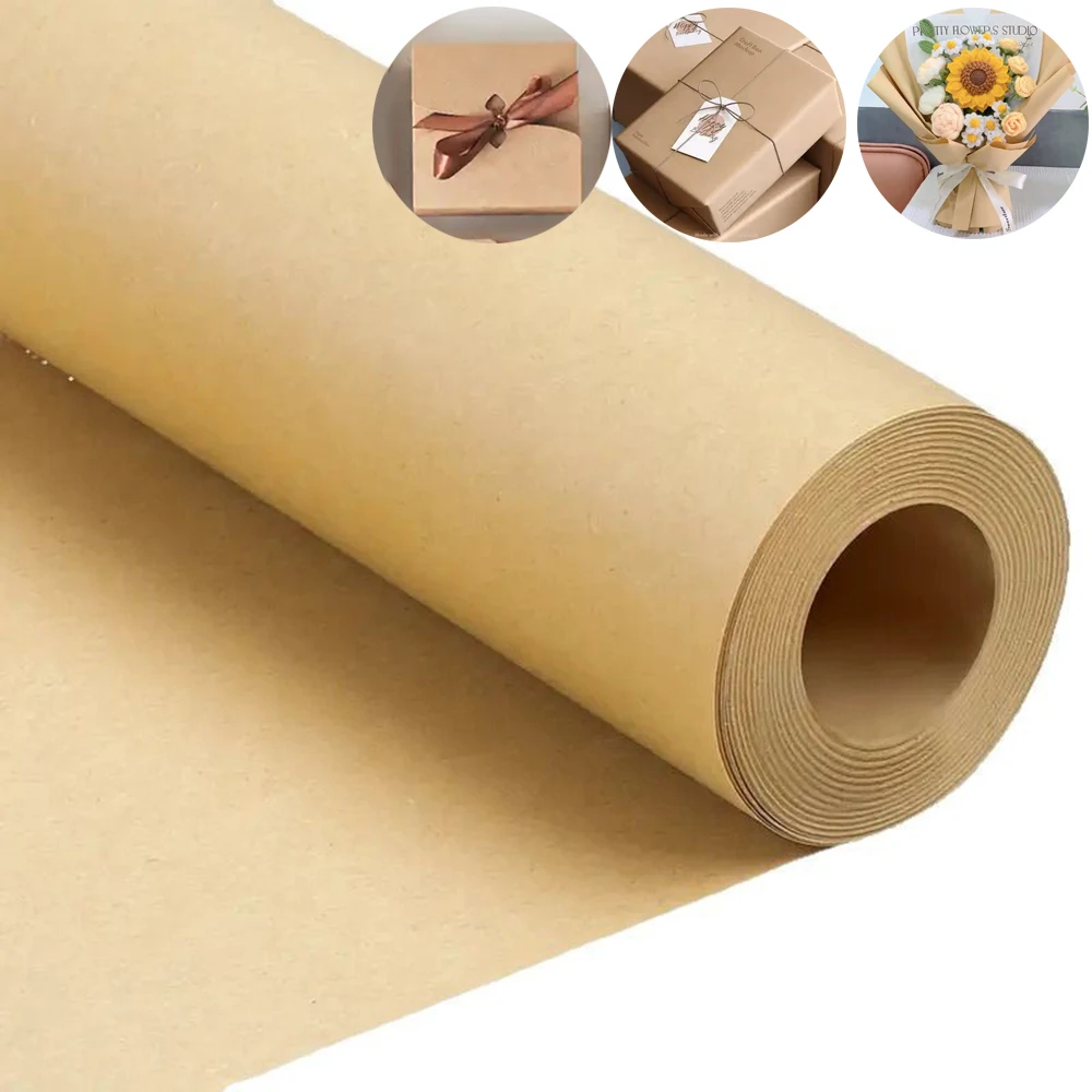 Flower Wrapping Paper Kraft Gift Packing Paper 10 Meters Long