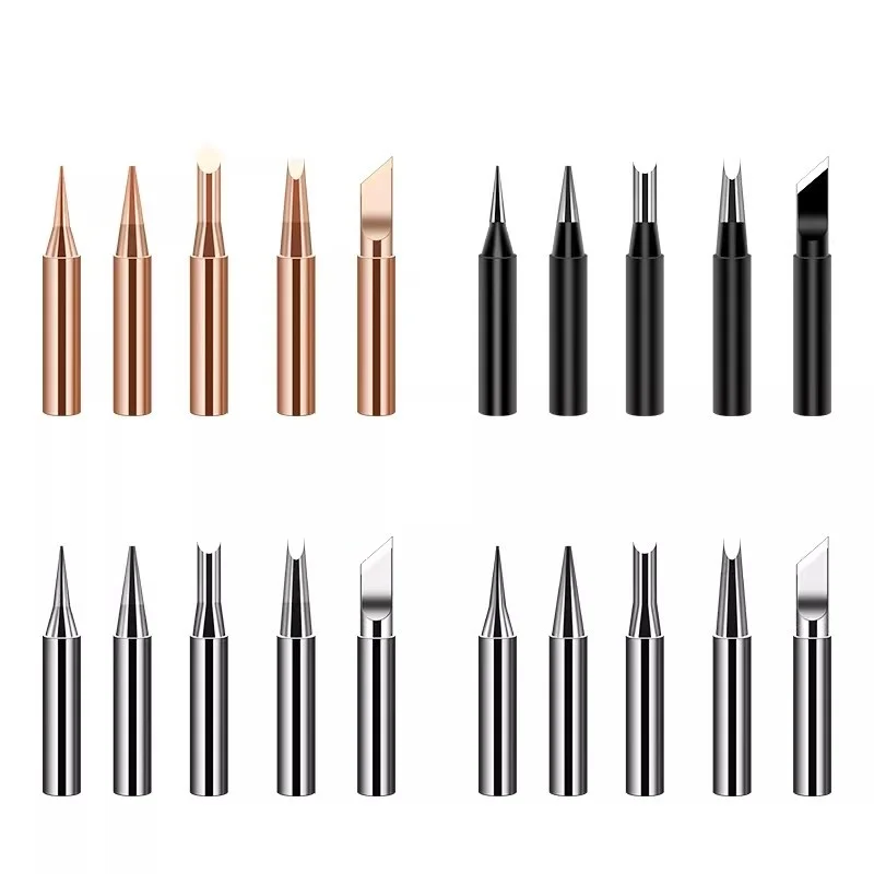5Pcs I+B+K+2.4D+3C Soldering Iron Pure Copper 900M Soldering Iron Head Set Inside Hot Bare Copper Electric Soldering Iron Tip