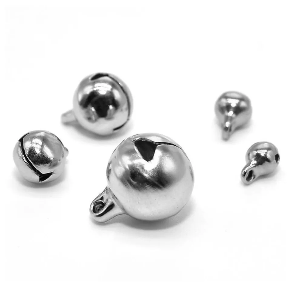 5/6/8/10mm Stainless Steel Jingle Bells Pendants Hanging Christmas Ornaments Christmas Decorations Party DIY Crafts Accessories