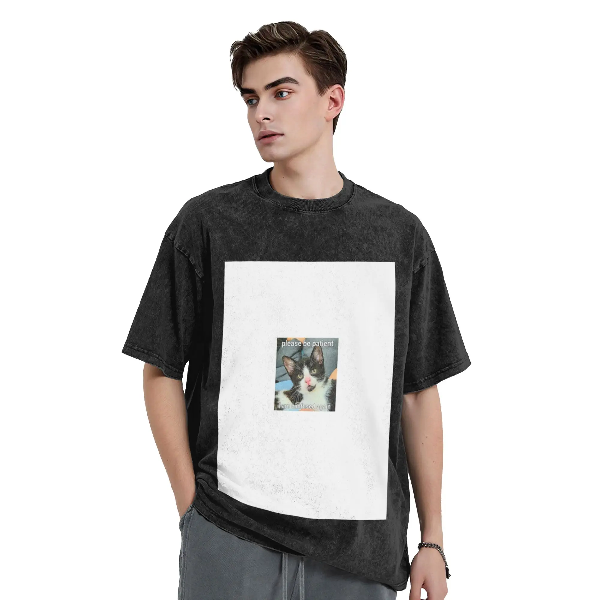 Cursed Cat Meme Classic Chic A Vintage Oversized Cotton Unisex T-Shirts