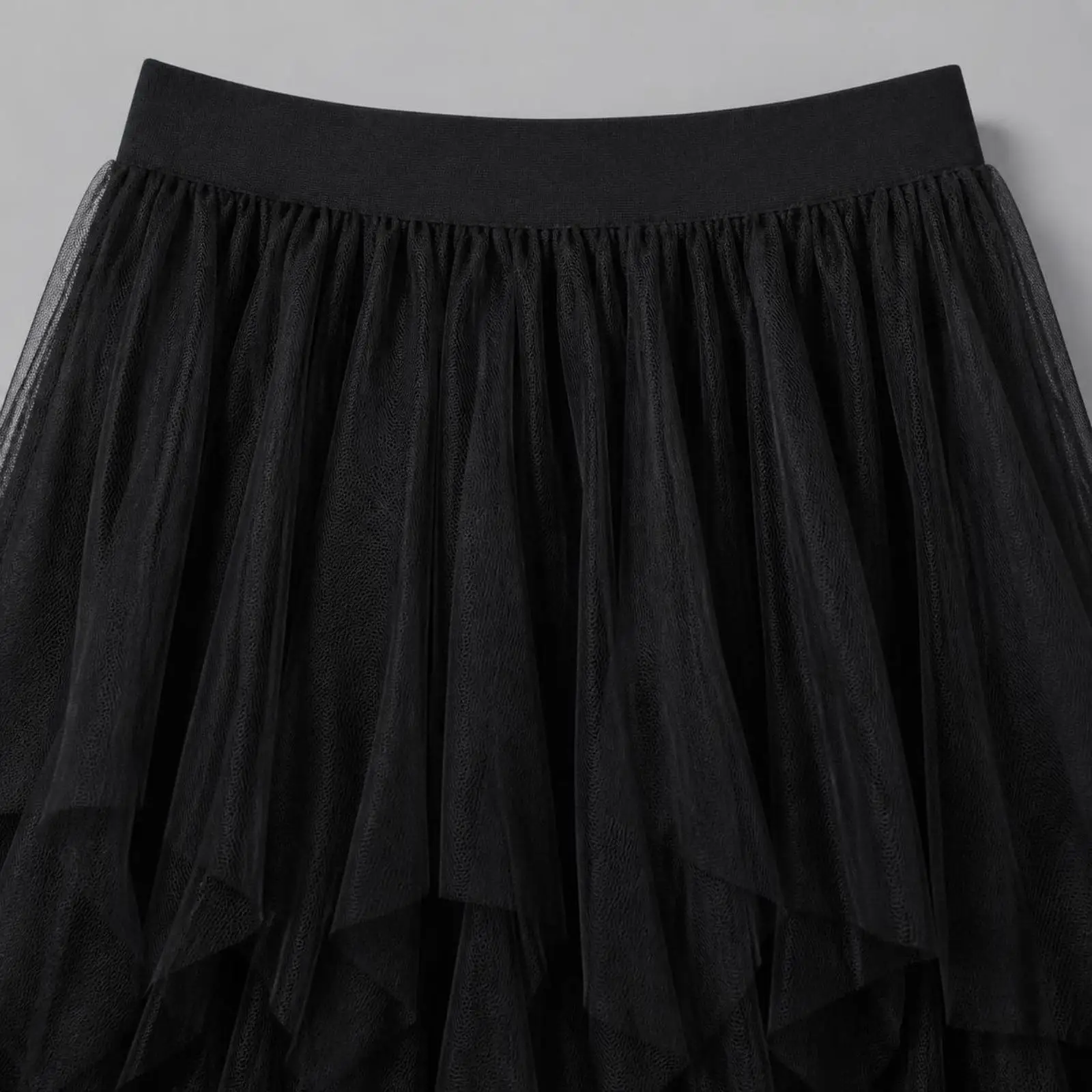 Cute Girl Layered Mesh Skirt Women Tulle Midi Flowy Irregular Hemline Loose Silhouette Versatile Summer Outfit for Shopping