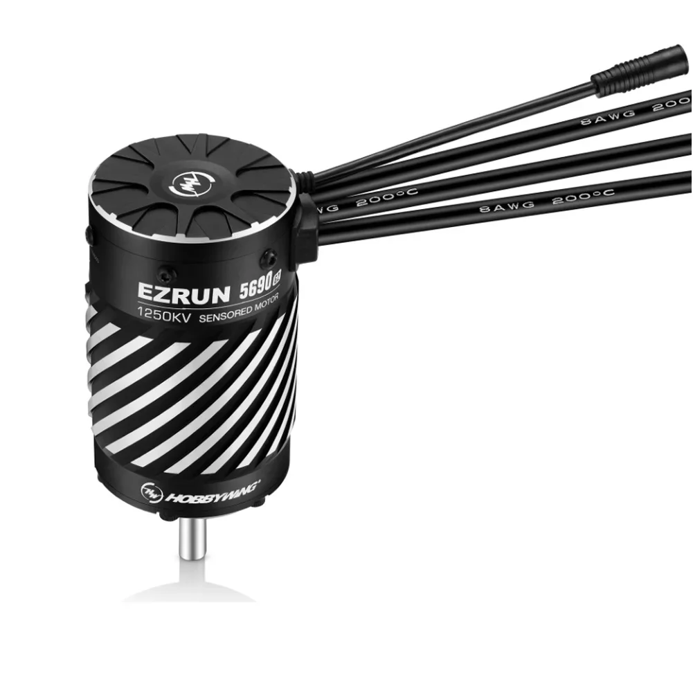 Hobbywing EZRUN MAX6 G2 200A3-8s Brushless Sensored ESC and EZRUN 4990SD1650KV/5690SD1250KV G2 Motor for1/6 Car & 1/5 Light-load