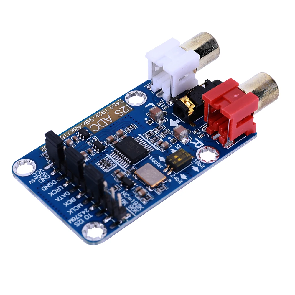 I2S ADC Master Slave Mode Development Board 24BIT 192K 96K 48K Lossless Digital Audio Decoder Support 3.5MM/RCA Input