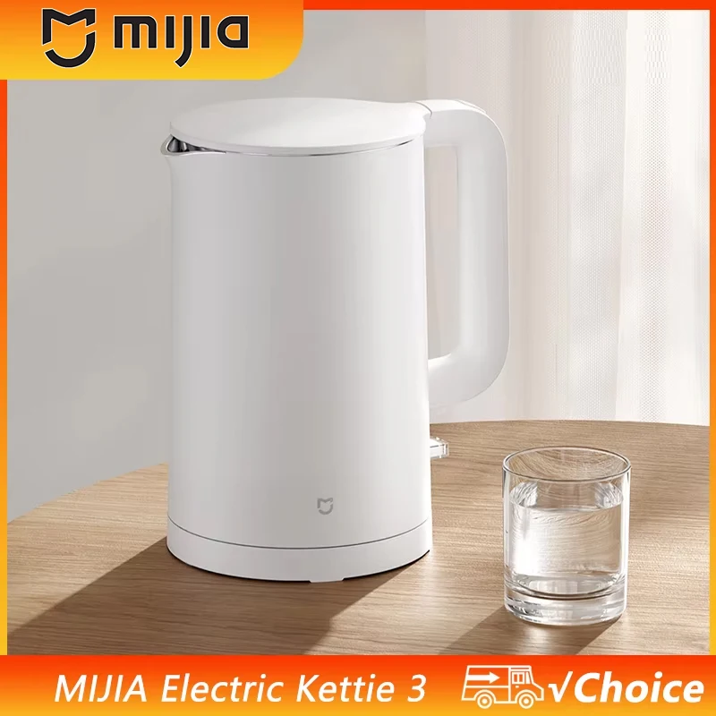 New Mijia Electric Kettle 3 1.7L Household 304 Stainless Steel 1800W Fast Heating Automatic Power Off Hot Water Kettle
