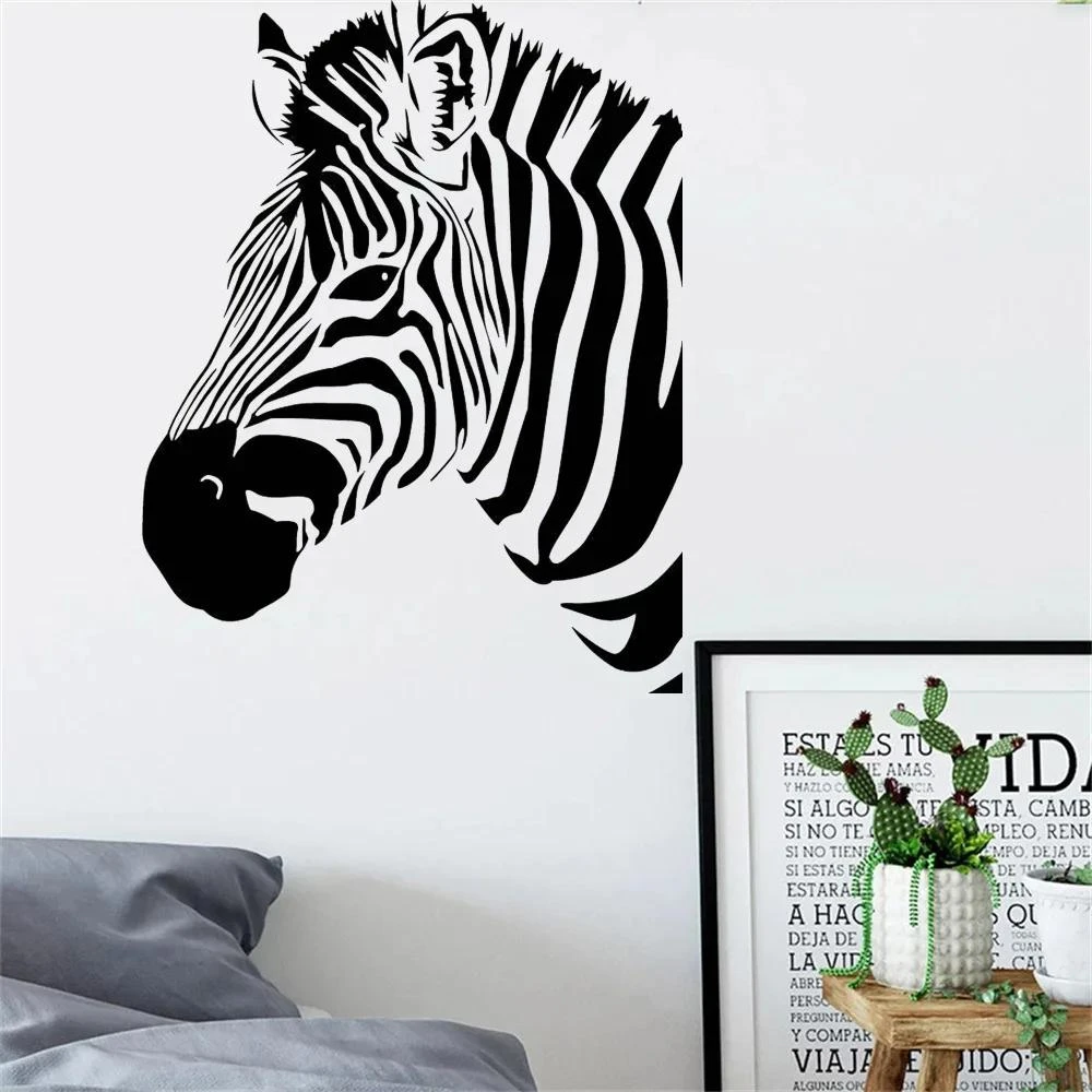 

1 pc pretty Zebra waterproof Wall Sticker Self Adhesive Vinyl Waterproof Wall Art Decal For Home Decor Living Room Bedroom