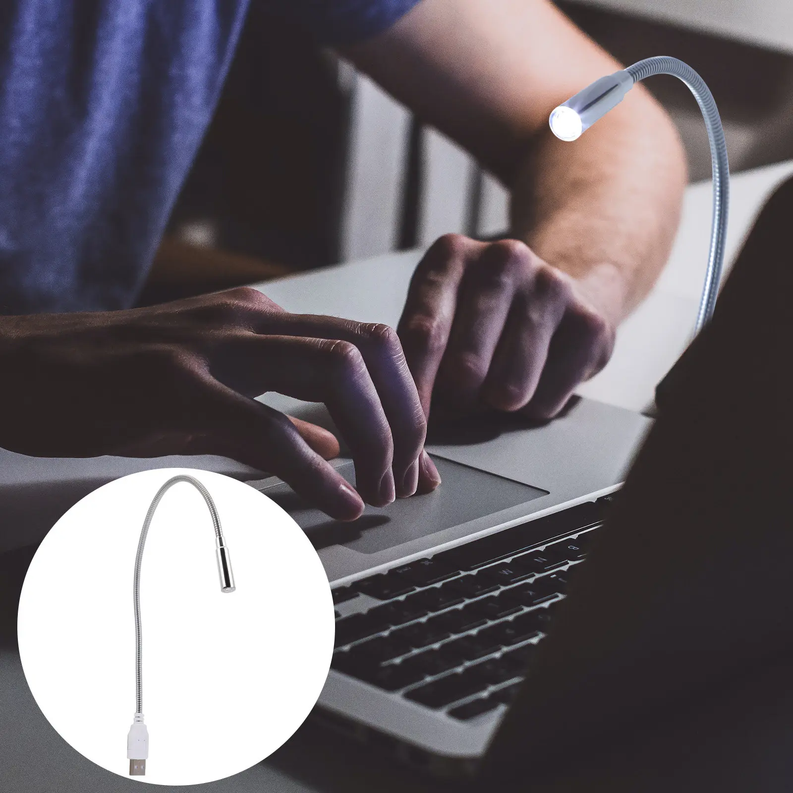 4Pcs Keyboard Light Flexible USB Night Lamp Portable Atmosphere Light Small Computer Lamp for Office Bedroom Reading