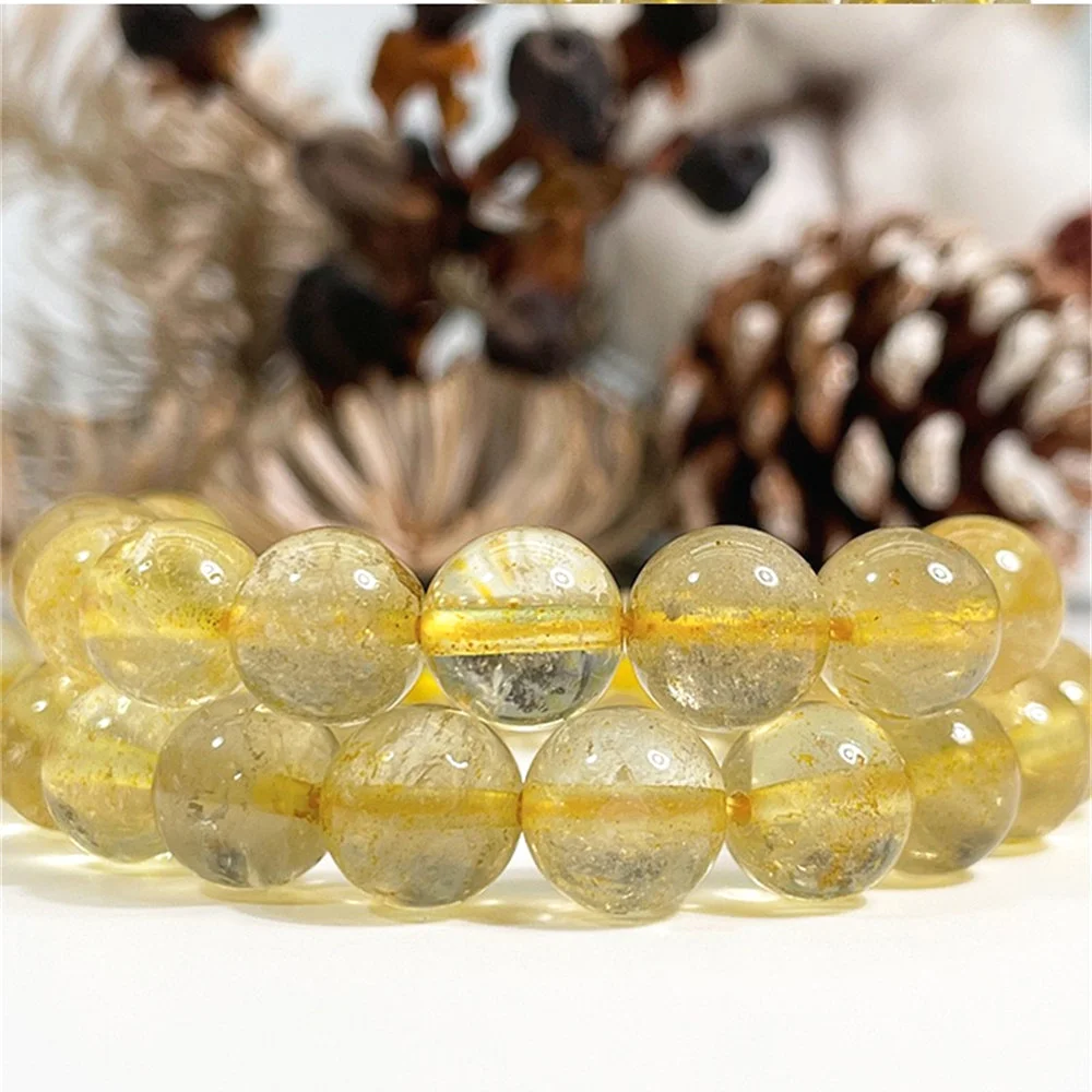 AAA Natural Yellow Blonde Crystal Loose Beads Titanium 4-10mm for Jewelry Making Bracelet Necklace Bracelet Keychain Accessories