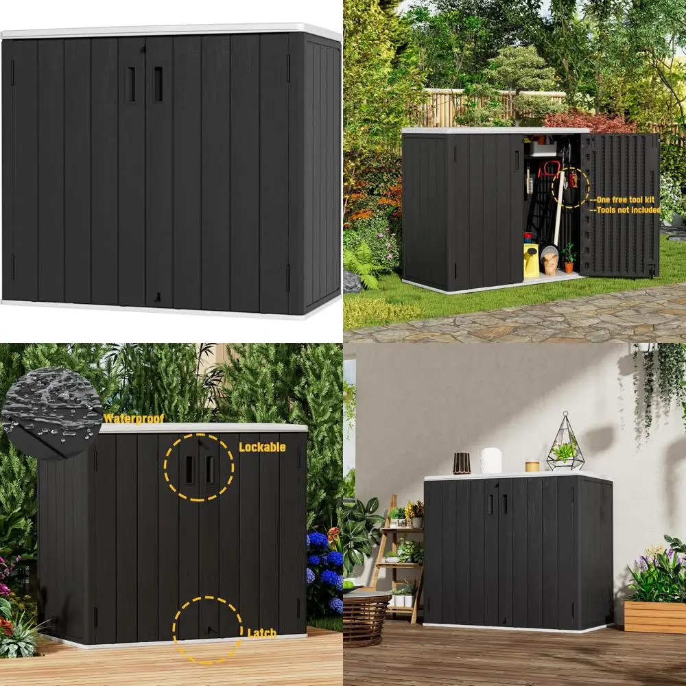 

Водонепроницаемые запираемые уличные шкафы для хранения на балконе, гараже и заднем дворе — большие навесы из смолы с решениями для хранения вещей