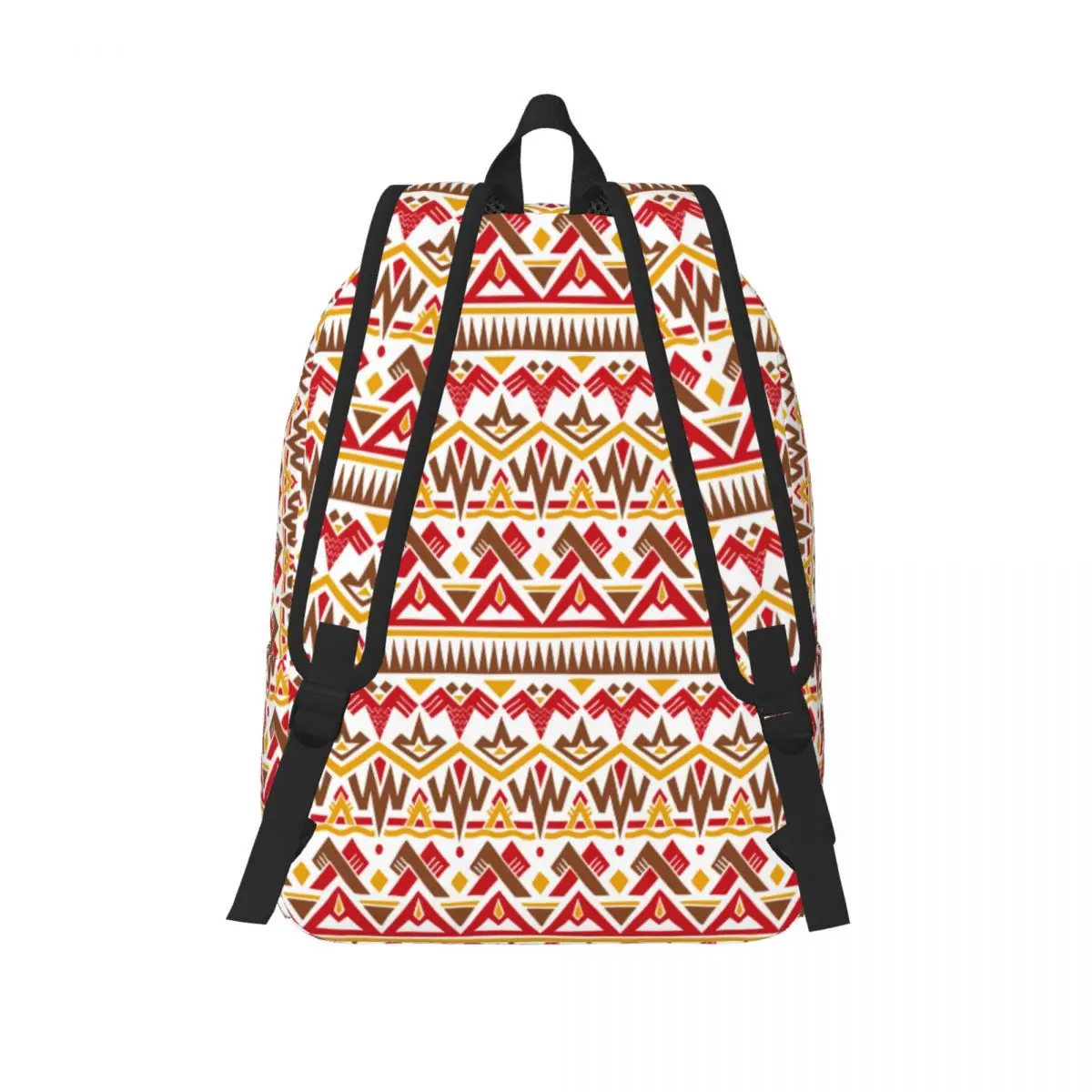 Mochila asteca de estilo étnico variegado, bolsa leve de escola secundária para caminhadas e viagens, mochila tribal africana vintage para homens e mulheres, moda