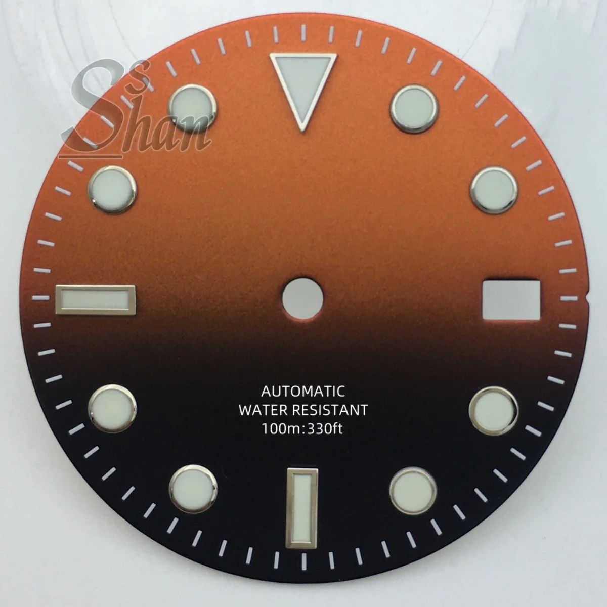 29mm Gradient Watch Dial With Luminous Indices, Single Date Window, Replacement Mod‑Parts For NH35A and NH36 Automatic Movements