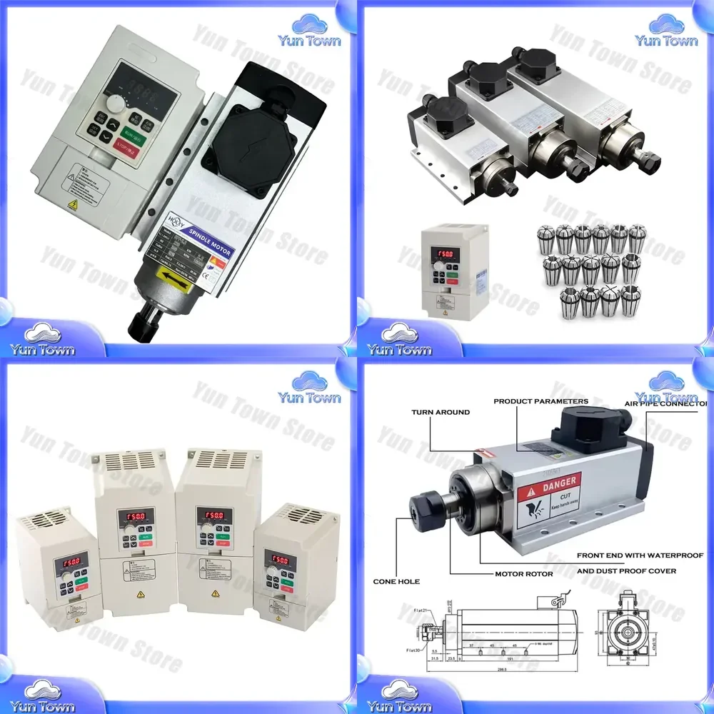 for CNC Router Air-Cooled Spindle Motor 2.2kw ER20 24000 RPM High-Speed Numerical Control Motor for Woodworking CNC Machine