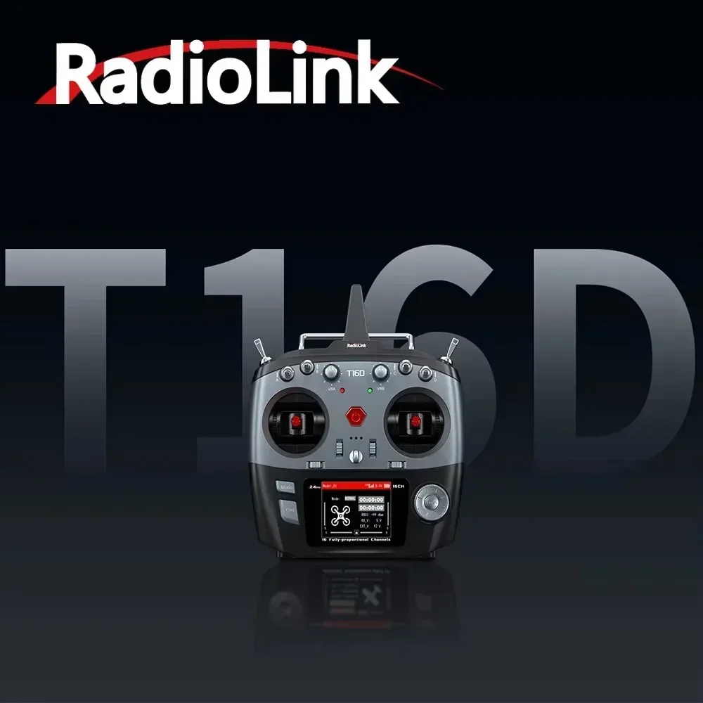 RadioLink RC 자동차 보트 드론용 RC 송신기, R16F 리시버 리모컨 포함, T16D 16 채널, 2.4GHz