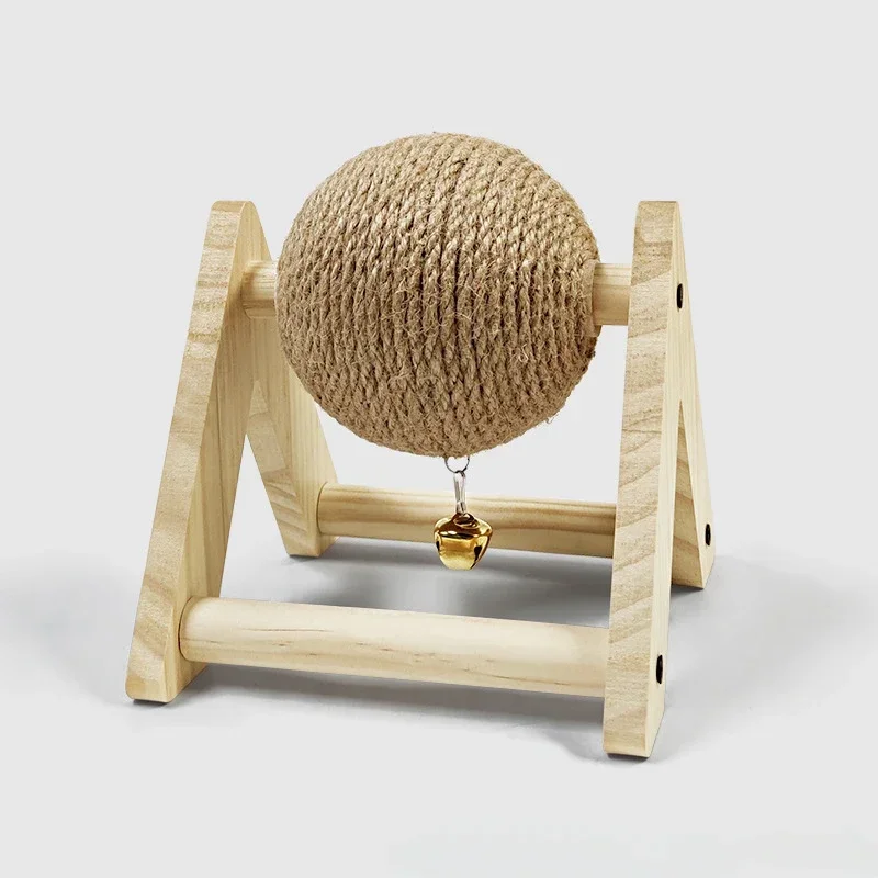 Pet Rabbit Cat Toy Scratching Ball Special Toy Wooden Grinding Claw Sisal Accessories Bunny Supplies  Toys