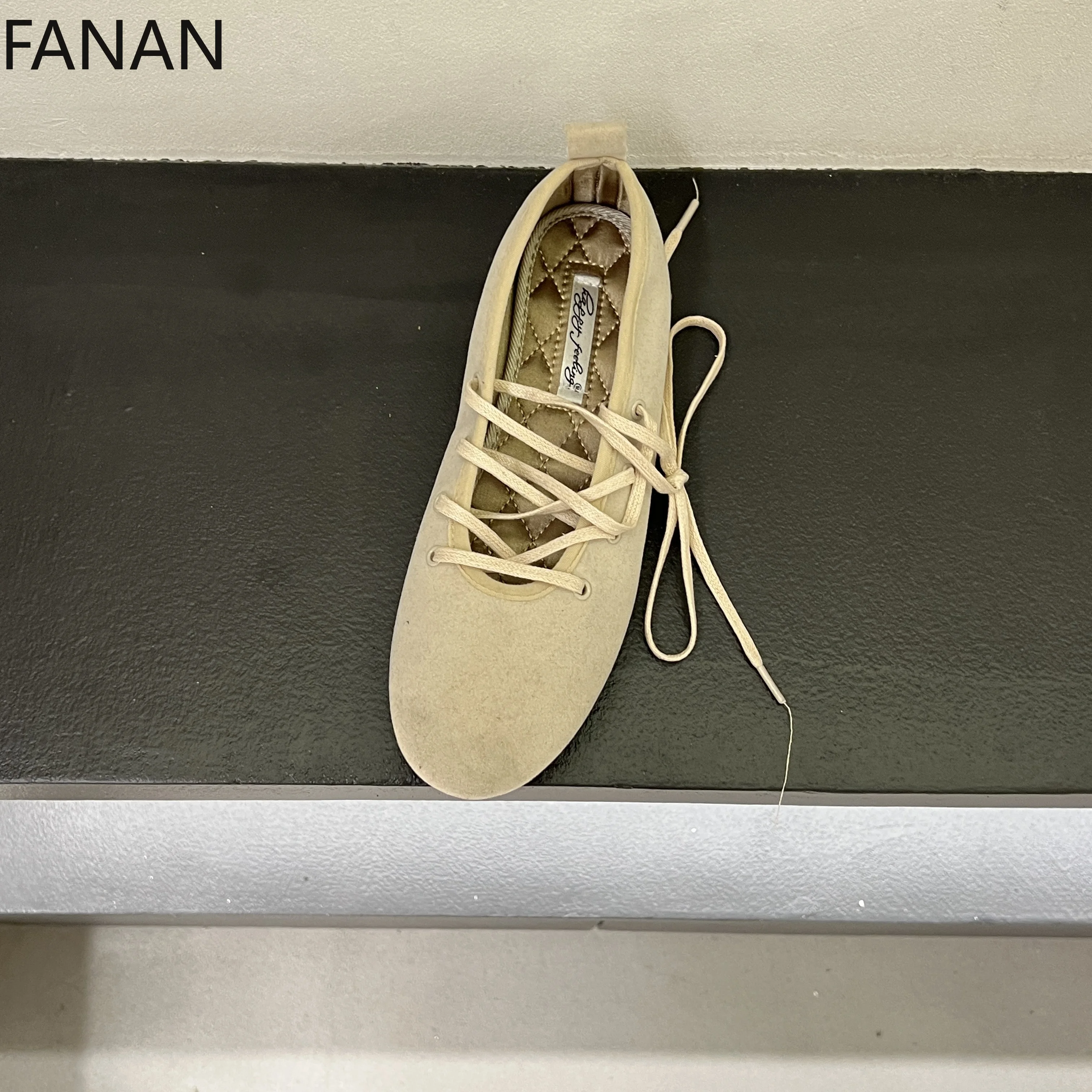 Ballet Style Flat Shoes Casual Flats Heel Soft Sexy Lace-up Shoes for Women's Original Design Japanese Comfortable Shoe