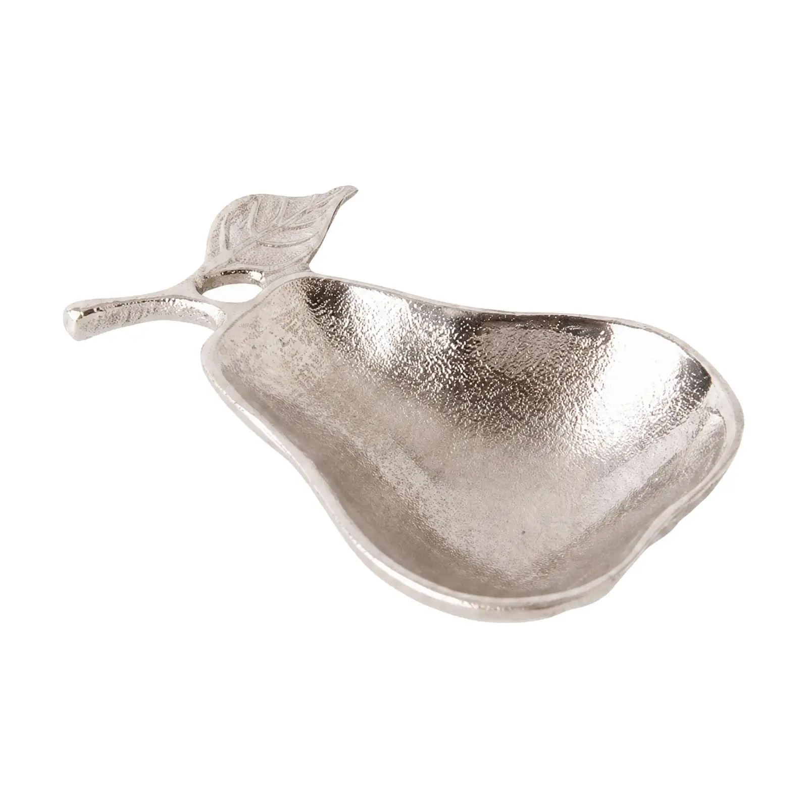 Aluminum Decorative Storage Dish for Desk Organizer Shiny Fruit Stem Design Modern Tabletop Catchall Tray