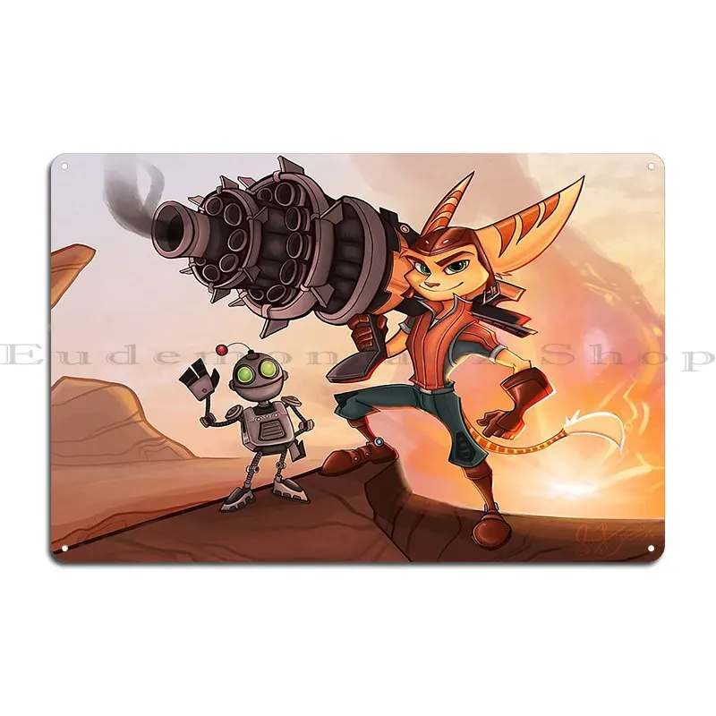 Ratchet Et Clank Ryno V Metal Signs Designs Rusty Decoration Painting Wall Cave Tin Sign Poster