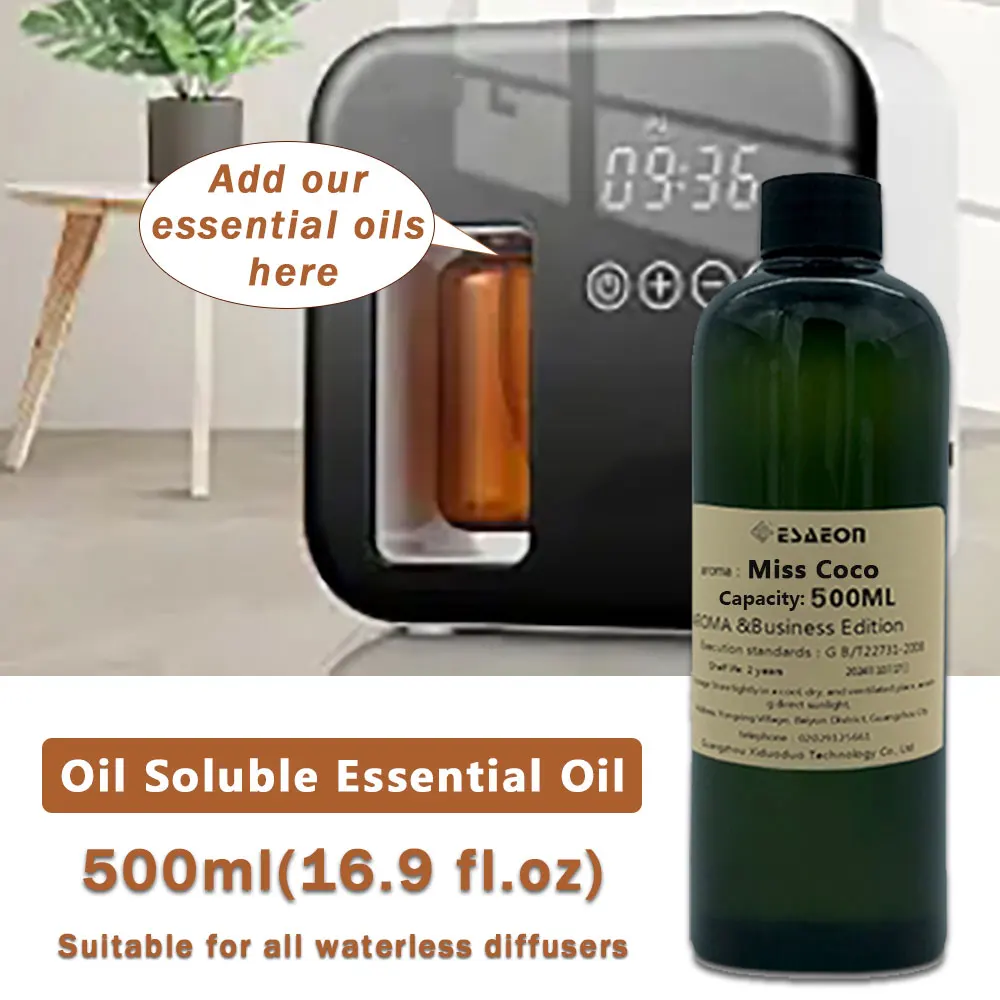 ESAEON 500ml (16.9 fl.oz) Miss Coco/Sheraton/Hilton Essential Oils, For All Waterless Diffusers, Aroma Machine,Reed Aromatherapy