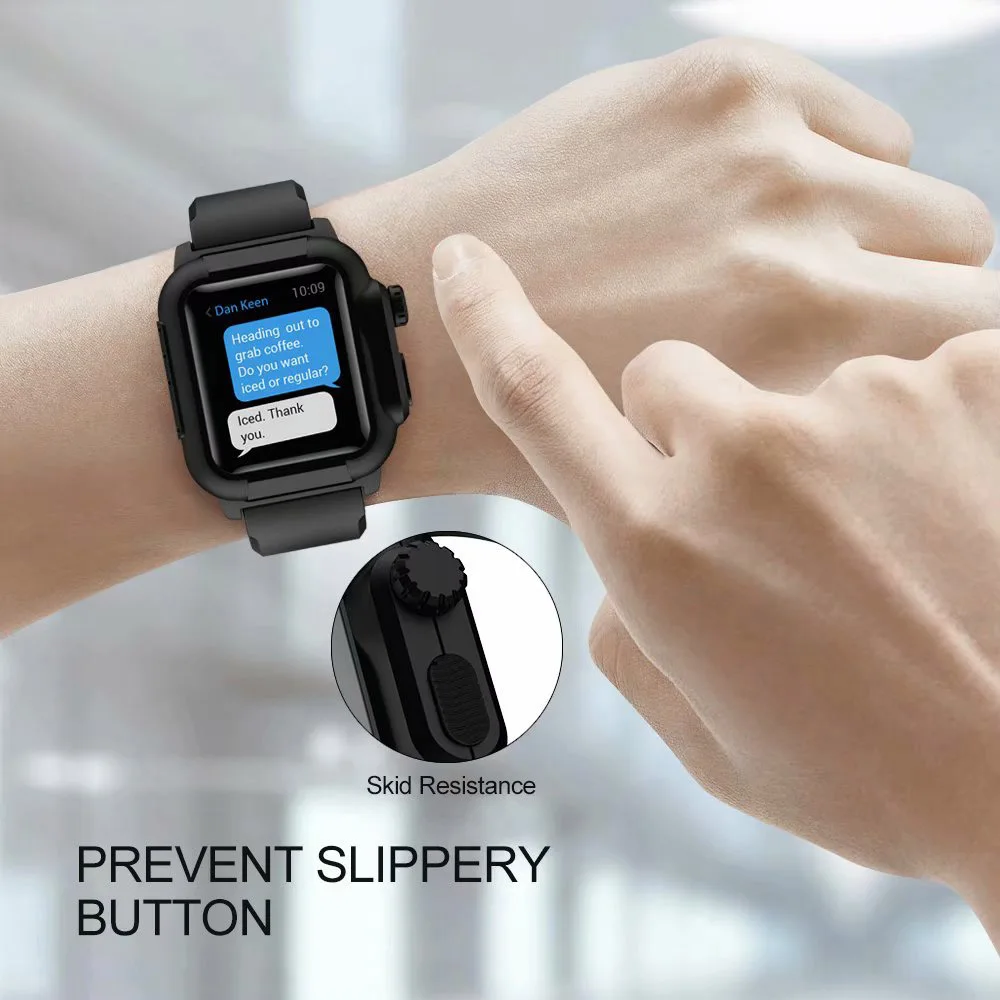 Silicone Strap Waterproof Case + Strap for Apple Watch Band 6 5 4 SE Bracelet Wrisrband iWatch Belt 44mm 40mm 3 42mm Accessories