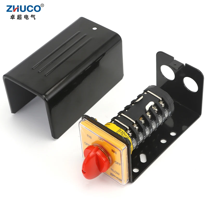 

ZHUCO SZW25-64D/6BF 25A 6 Poles 24 Screw 8 Position Milling Machine Universal Changeover Cam Switch With Protection Iron Shell