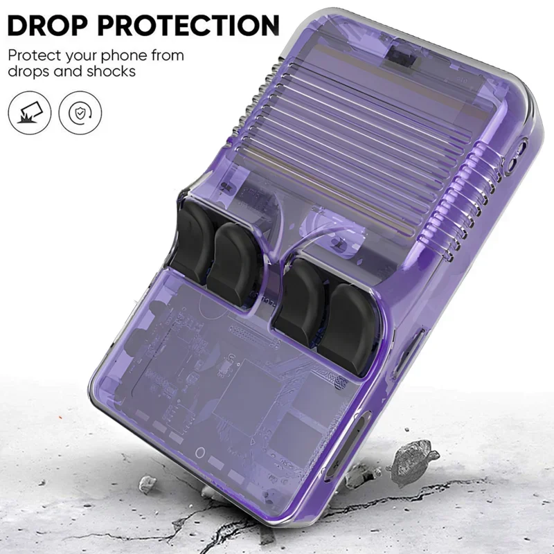 Glass+Case for R36S Game Console Screen Protector Tempered Glass Anti-Scratch Films & Soft Silicone Transparent Case for R36S