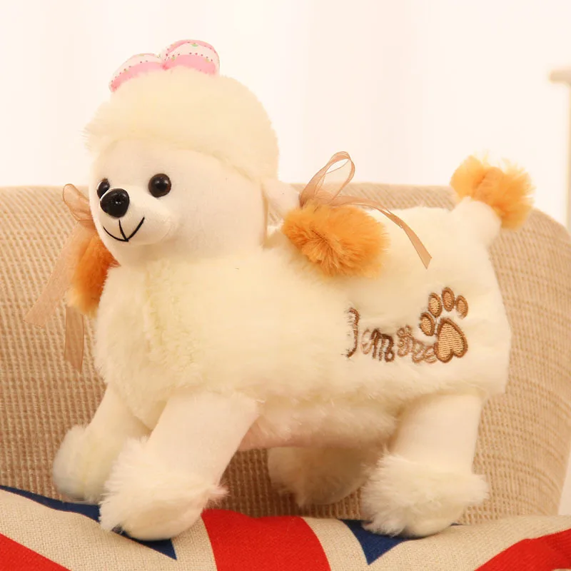 about 25cm lovely standing poodle dog plush toy soft doll birthday gift b2737