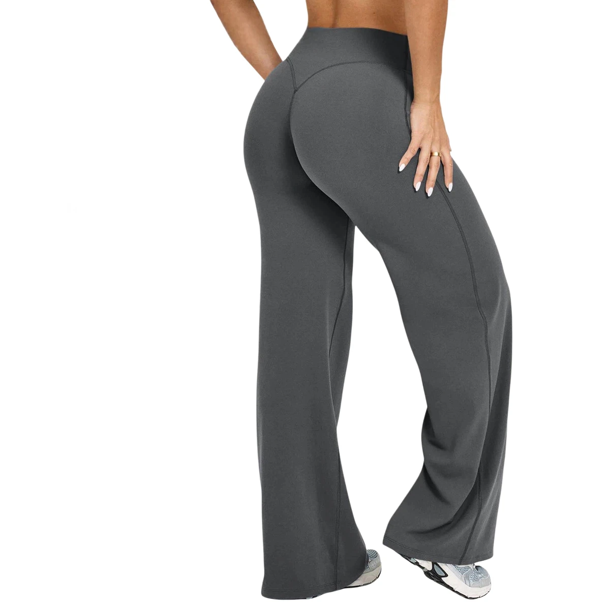 Women's High-Waist Straight Yoga Pants Dry Fit Breathable Stretch Outdoor Sports Trousers for Running Jogging Activity