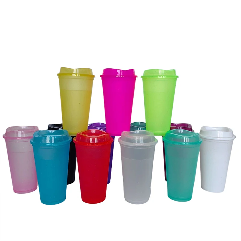 475ML Simple Coffee Cup Matte Reusable Mug Plastic Travel Water Bottle For Hot Drinking Travel Coffee Cup