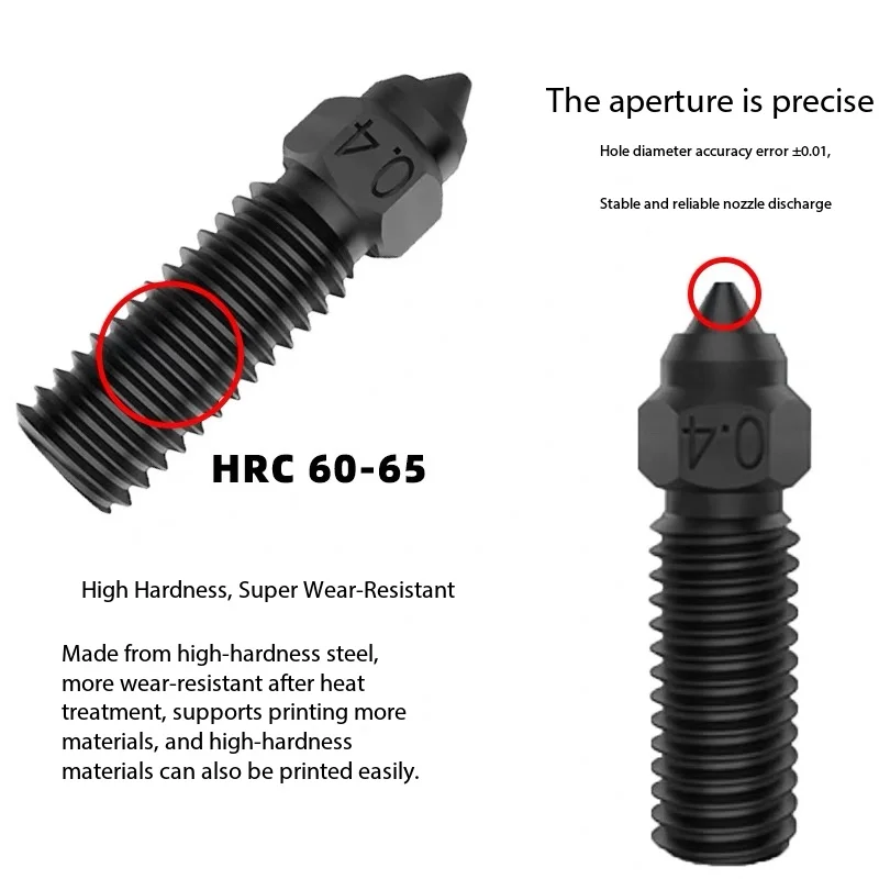 For Creality K1 K1 Max KE Hardened Steel Nozzle High Flow High Temperature Wear Resistant Replacement Parts