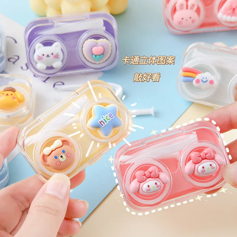 

Lazy anime~ins contact lens case Hello Kitty kuromi Melody My Melody Rebellious Youth Twistless Hat Cartoon Cute Contact Lens Ca