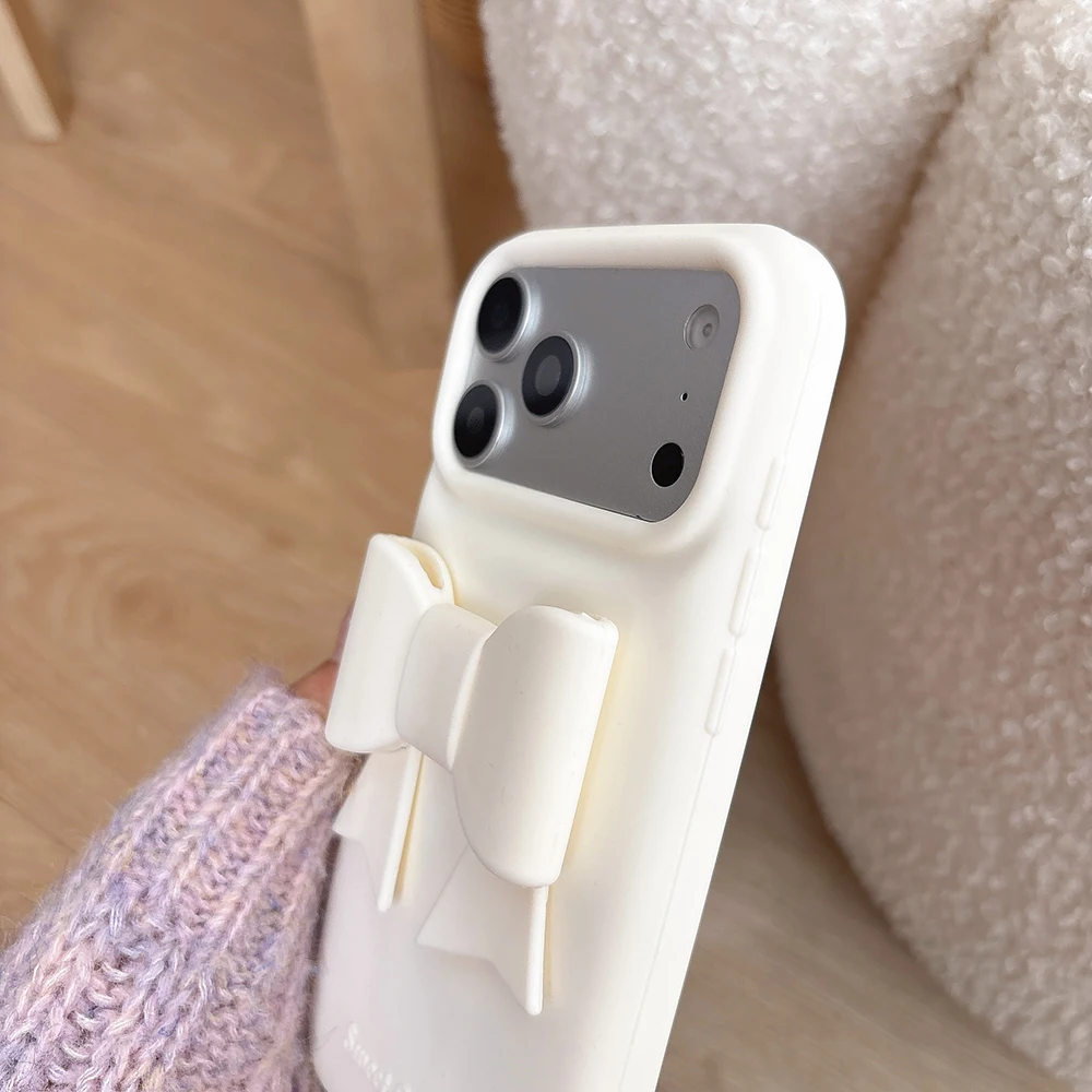 Niedliche 3D-Schleifen-Handyhülle für iPhone 17 16 15 14 13 12 Pro Max – Süße, stoßfeste Silikon-Rückabdeckung – Detail 6