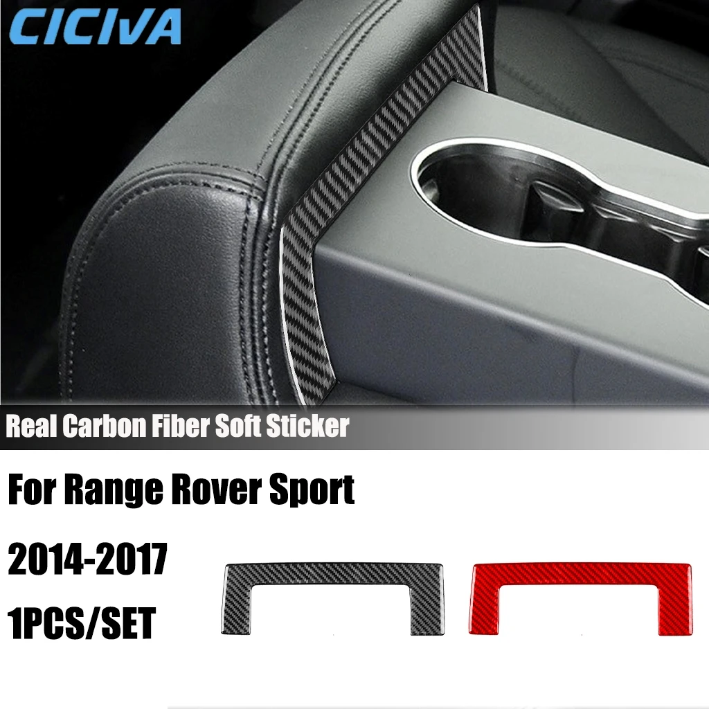 

Carbon Fiber Car Accessories Rear Cup Holder Strip Modified Interior Trim Cover Soft Sticker For Range Rover Sport 2014-2017