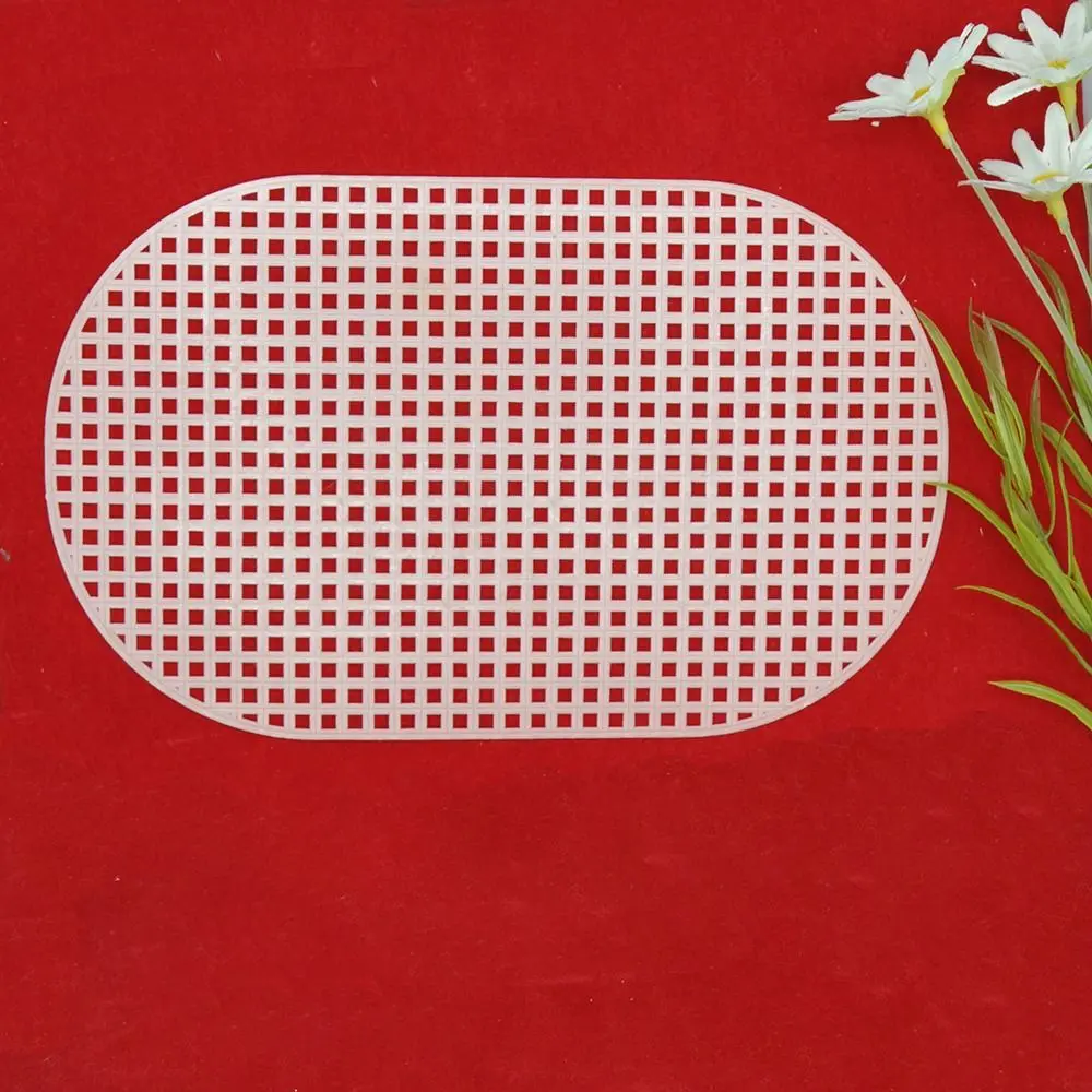 DIY Plastic Weaving Plastic Mesh Cloth Oval Handmade Bag Fixed Grid Sheet Craft Knitting Crochet Bags Bottom Bag Accessories