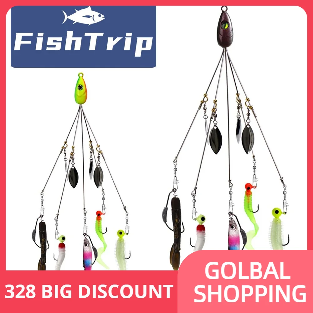 FishTrip Alabama Umbrella Rig Fishing Lure for Fishing Trolling