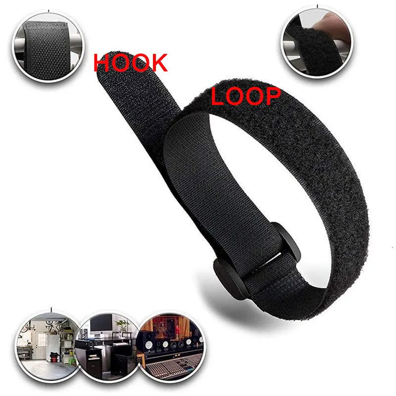 5/10Pcs Reusable Fastening Cable Securing Straps Hook and Loop Cable Ties Nylon Adjustable Fastener Cinch Strap Length 15-60cm