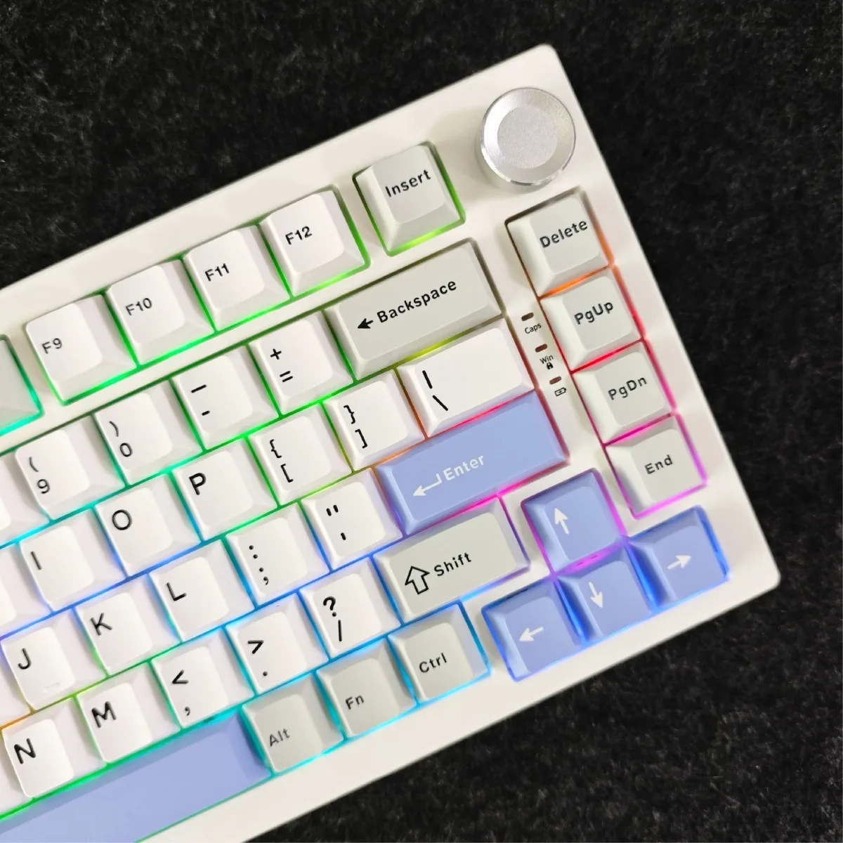 White Lavender Purple128 Keys Cherry Profile PBT Keycaps  Dye‑Sub Simple Minimalist Custom  Keycap Set for Keyboard Keycaps