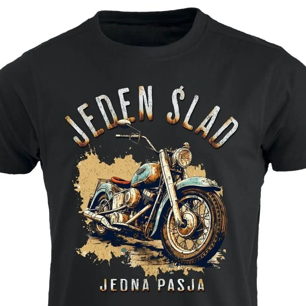 One Trace One Passion | Polish Motorcycle Rider Motorcyclist T-Shirt 100% Cotton O-Neck Short Sleeve Summer Casual Mens T-shirt