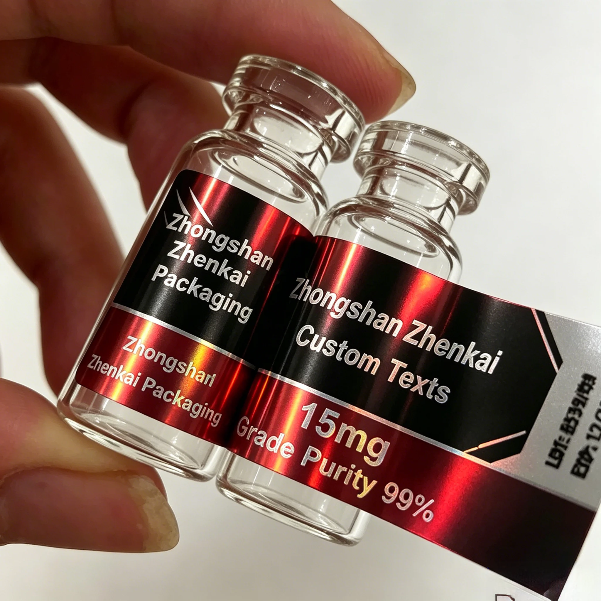 High Tack Self Adhesive Custom Premium Peptide Labels,Matching Individual Carton Boxes For Multi Size Peptide Vials