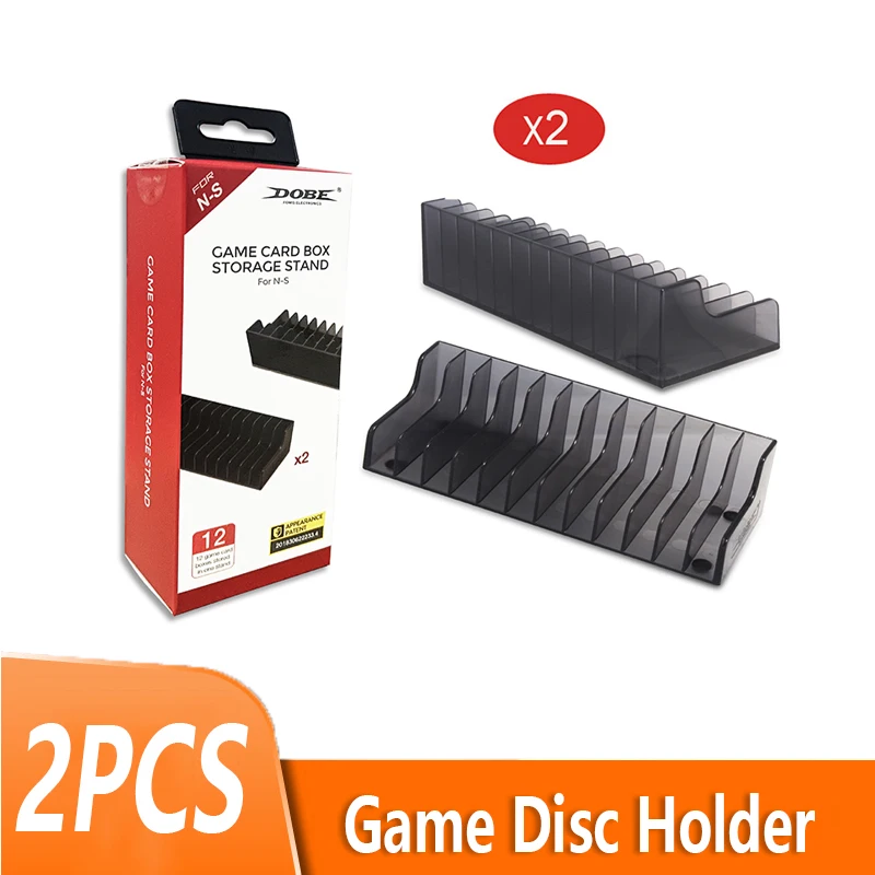 

2PCS Game Card Box Storage Bracket CD Disk Stand Holder For Nintendo Switch/ Lite NS Can store 24pcs CD Disks or Card Holders